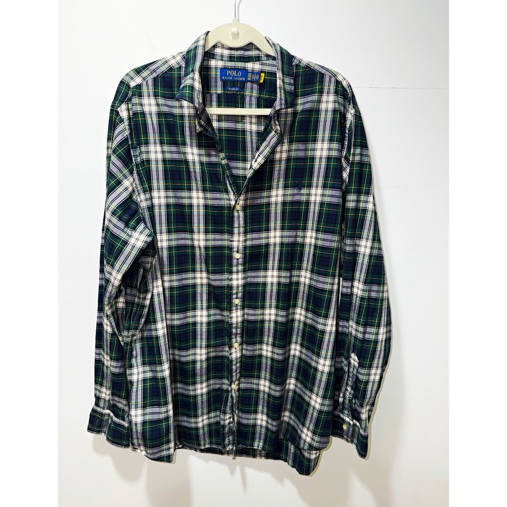 Polo Ralph Lauren Classic Fit Men Plaid Button-Down Shirt 2XLT Heritage Preppy